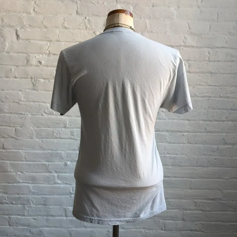 Retro Graphic Tee Vintage Vibe Oversize Funny Tshirt Y2K Pastel Blue Top Small - Picture 3 of 9